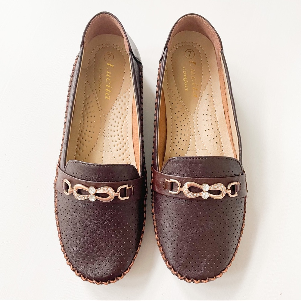Lucita Comfort Brown Loafers F8-670 - Picture 3 of 10